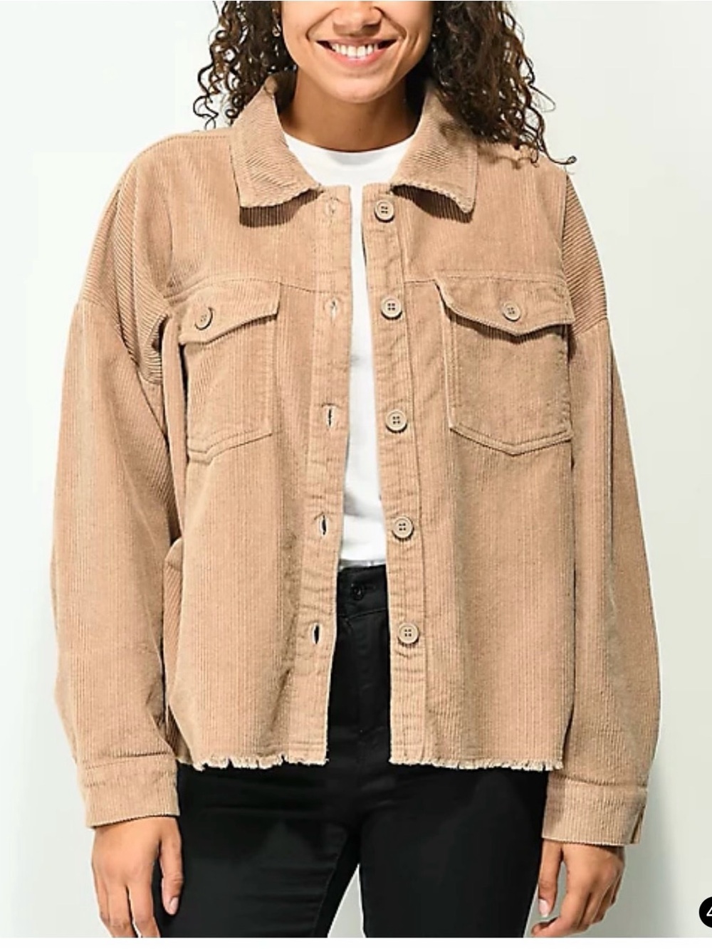 Empyre Aria Tan Corduroy Shirt Jacket